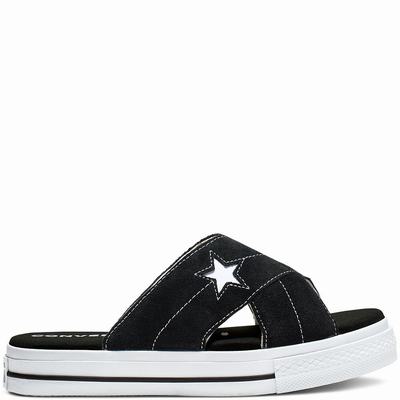 Converse One Star Sandalism Slip - Naisten Tennarit - Mustat/Beige